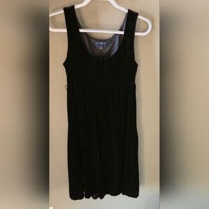 Vintage Gap Black Velvet Empire Waist Midi dress 4 LBD Goth Whimsy Cocktail